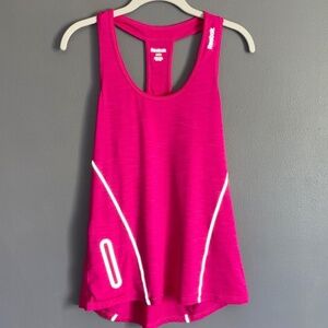 REEBOK Fuchsia Pink Pocket Racerback Workout Tank Top Women Small